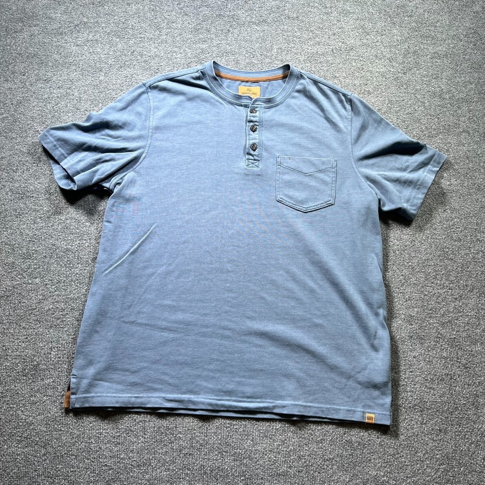 Redhead Ranch Henley T-Shirt Mens 2XL Blue Short Sleeve Pocket Comfort Everyday